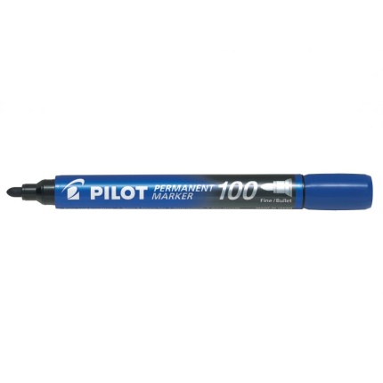 PILOT MARKER 100 BLÅ RUND SPIDS (12 STK)