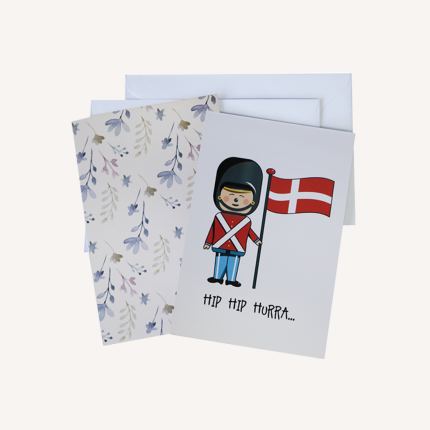 KORT - SOLDAT OG BLOMST 10 x 15 cm. (4 STK.) - UDGÅR