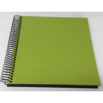 SPIRALALBUM 21 X 20 CM LIME GRØN M. 40 SORTE SIDER