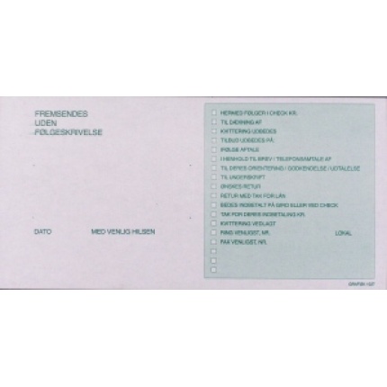 FØLGESKRIVELSE GF1037 - 210X105MM CA.100 BLADE