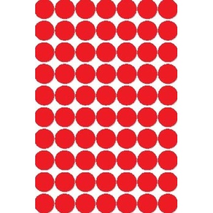 ETIKET RUND Ø13 MM RØD