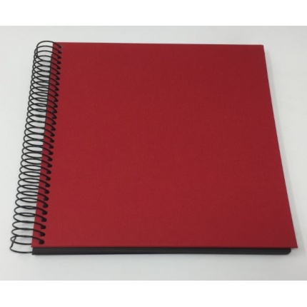 SPIRALALBUM 21 X 20 CM RØD M. 40 SORTE SIDER