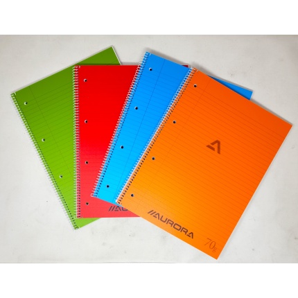 KOLLEGIEBLOK - A4 - LINJERET, ASS. FV. (PP COVER) (129801PP)