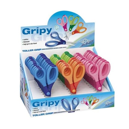 SAKS "GRIPY" 13 CM ERGONOMISK ASS. FARVER 30 STK