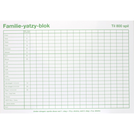 YATZY-BLOK A-5 FAMILIE-YATZY (3 pak.)(96)