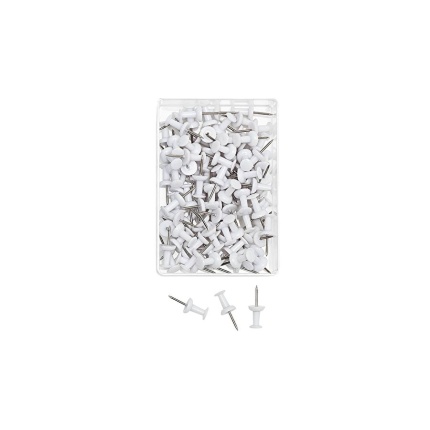 PUSH-PINS HVID 12 MM. 100 STK