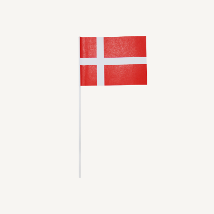 PAPIRSFLAG PÅ PLASTPIND H:30 CM. 10 STK.