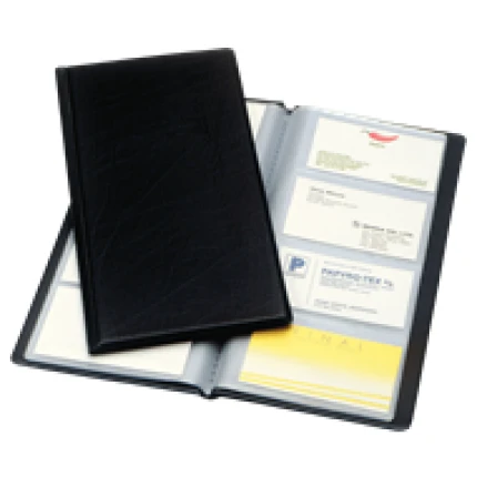 VISITKORTALBUM - 128 KORT - SORT (SKAFFEVARE)