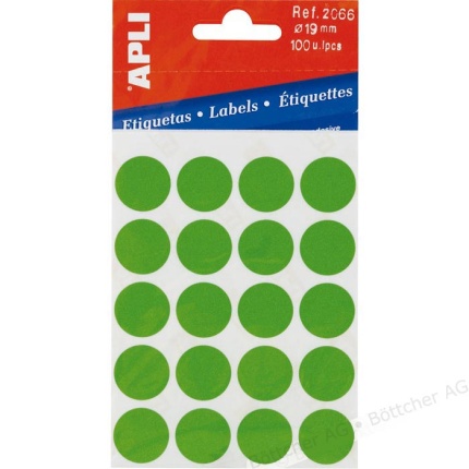 ETIKET RUND Ø19 MM GRØN