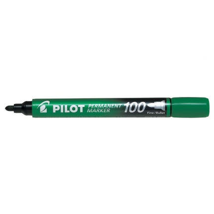 PILOT MARKER 100 GRØN RUND SPIDS (12 STK)