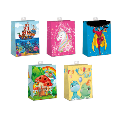 GAVEPOSE STR. M "BØRNEMOTIVER" 2 X 5 ASS.