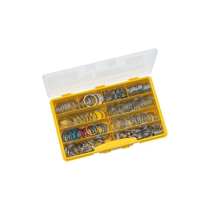 NØGLERINGE - 300 STK I BOX ASS. STØRRELSER