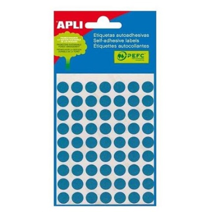 ETIKET RUND Ø8 MM BLÅ