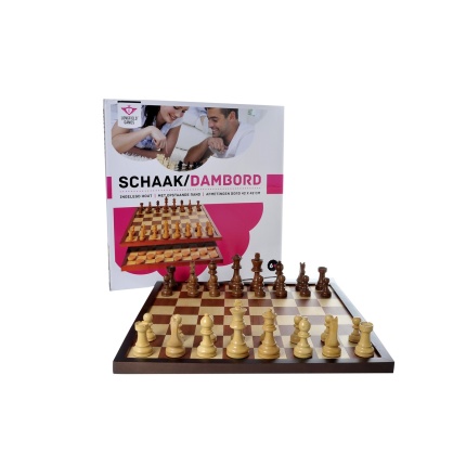 SKAK/DAM  M/42 MM FELT TRYKT EXCL. BRIKKER TIL BEGGE SPIL (170489)