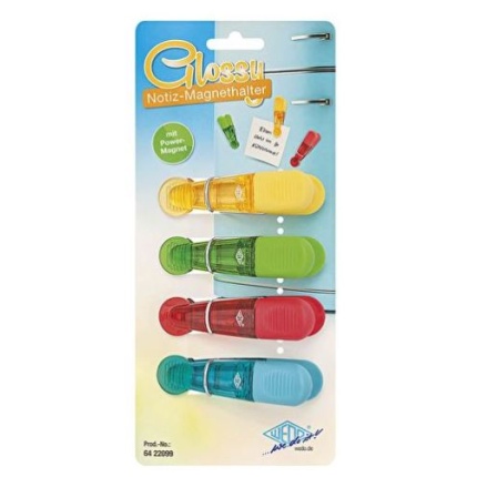 MAGNET KLEMME 4 STK PR. KORT - ASS. FARVER