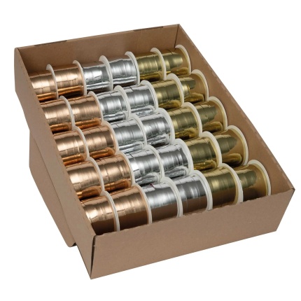 GAVEBÅND METALLIC 30 RL - ASS.  100MM X 10M