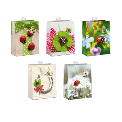 GAVEPOSE STR. M "MARIEHØNE/HESTESKO" 2X5 ASS.