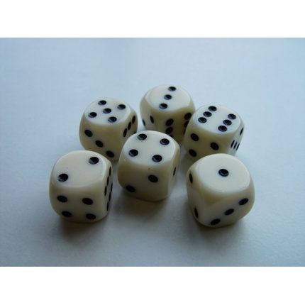 TERNINGER 16mm - CREME (6 stk. i pose)