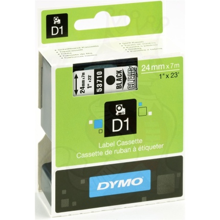 53710-DYMO D1 TAPE - 24mm - SORT/KLAR