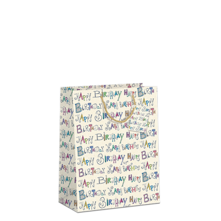 GAVEPOSE STR. M " HAPPY BIRTHDAY" BÆREDYGTIG