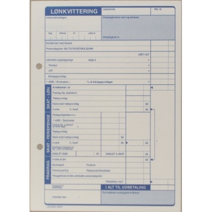 LØNKVITTERING GF2341 210X148MM 1X100 BLADE