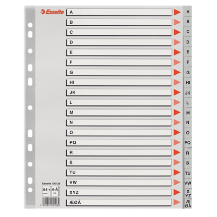 REGISTER - PLASTIC A4 - MAXI GR. A-Å - SKAFFEVARE