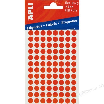 ETIKET RUND Ø8 MM RØD