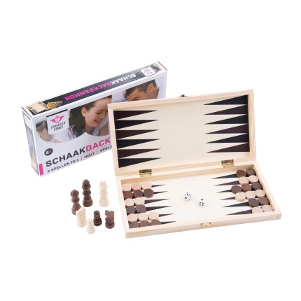 SKAK OG BACKGAMMON KASSETTE  30MM FELT (150202)