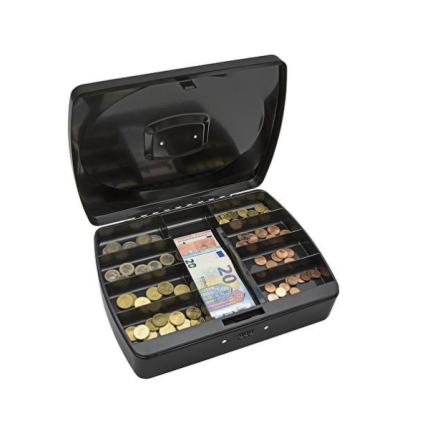 PENGEKASSE 33X24X9 SORT - 9 RUM (SKAFFEVARE)