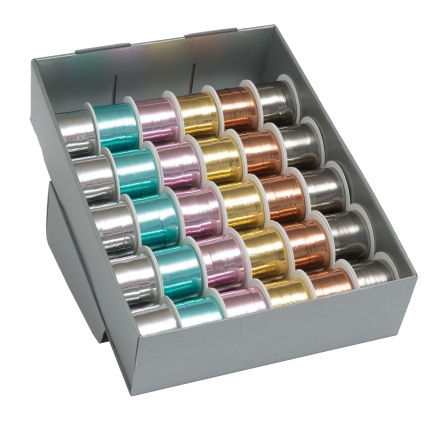 GAVEBÅND METAL 6 ASS FV.10MM X 10M. 30 STK.