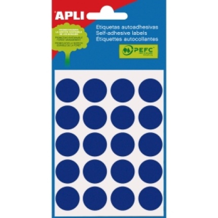 ETIKET RUND Ø19 MM BLÅ