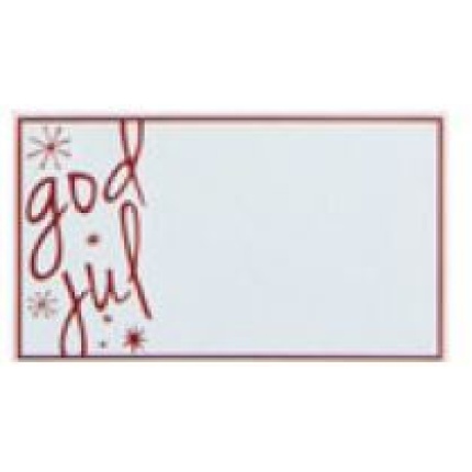 GAVEMÆRKER " GOD JUL" RØD FOLIE 500 STK - 60X35MM