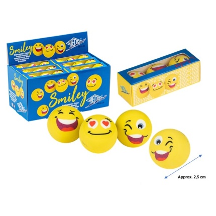 VISKELÆDER - SMILEY 3 PR. BOX - GULE - 18 BOXE PR. DISPLAY