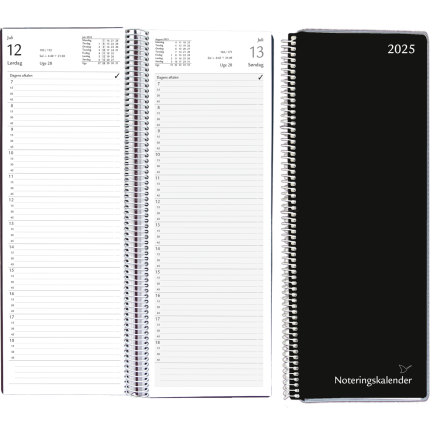 AFLANG NOTERINGSKALENDER 11,5X31,1 CM SORT 2025