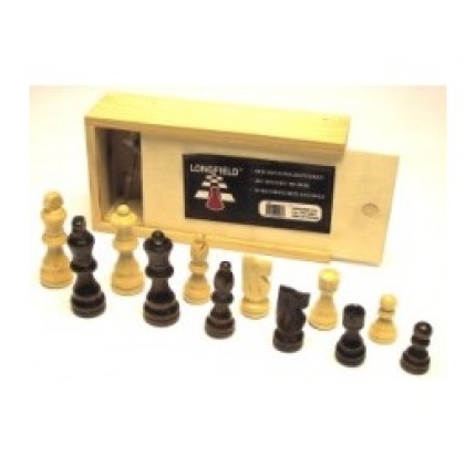 SKAKBRIKKER 77 MM - TRÆ - SORT & NATUR (150000)