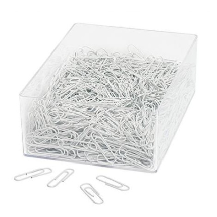 PAPIR CLIPS WEDO 27mm 1.000 STK - HVID