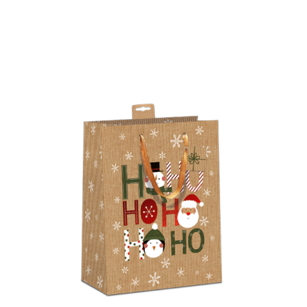 GAVEPOSE STR. M "HO HO HO" KRAFT M. UV LAK