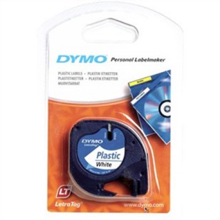 91221 DYMO LETRATAG PLASTTAPE, HVID