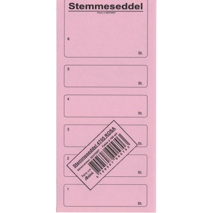 STEMMESEDLER 100 STK. - ROSA 95X210MM (1-6 PR. ARK