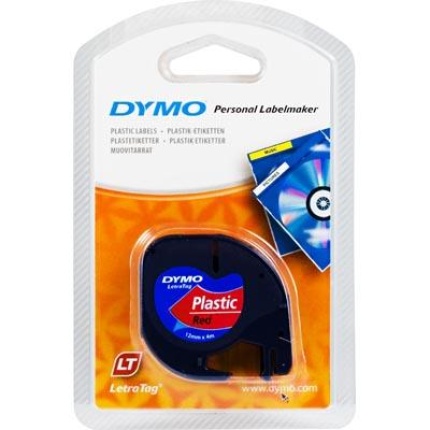 91223 DYMO LETRATAG PLASTTAPE, RØD