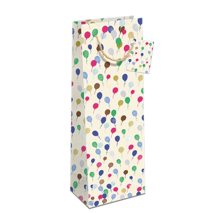 GAVEPOSE TIL FLASKE " BALLONER"  - BÆREDYGTIG