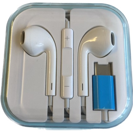 EARPHONE - HVID -  MED USB C STIK