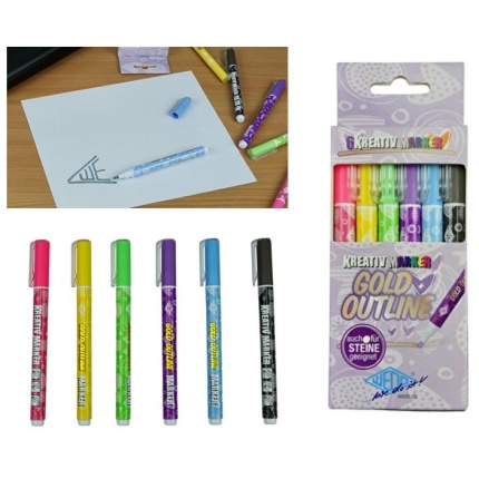 KREATIV TUSSER I GULD M. FARVET KANT - DISPL. 8 PK