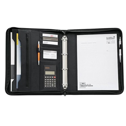 KONFERENCEMAPPE A4 M/REGNEM LÆDER LOOK