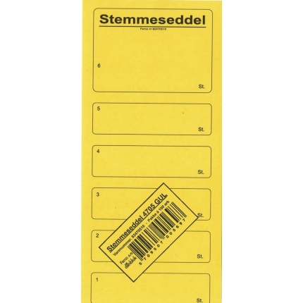STEMMESEDLER 100 STK. - GUL 95X210MM (1-6 PR. ARK)