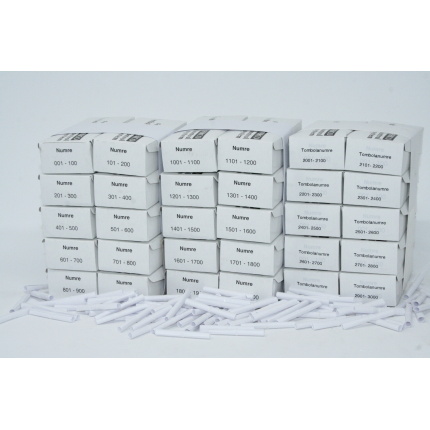 Tombolanumre 1-3000 - HVID