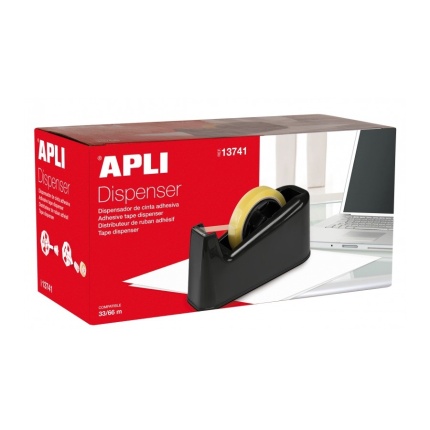 TAPEDISPENSER BORD - STOR 33- og  66MM TAPE -  SORT (APLI)