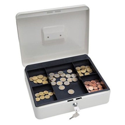 PENGEKASSE 30X24X9 HVID - WEDO (SKAFFEVARE)