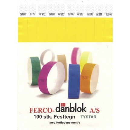 FESTTEGN TYSTAR - GUL 100 STK - KRYMPEPAKKET