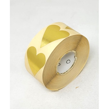 GAVEMÆRKER - HJERTER 40 x 48 MM - GULD 1000 stk.